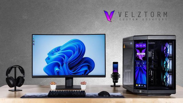 Velztorm LCD Black Praetix Custom Built Gaming Desktop PC (Intel I9-14900K GeForce RTX 5060 32GB DDR5 2TB PCIe SSD RGB Fans 360mm AIO 1000W PSU WiFi 6E Bluetooth 5.2 RJ-45 Win 11 Home)