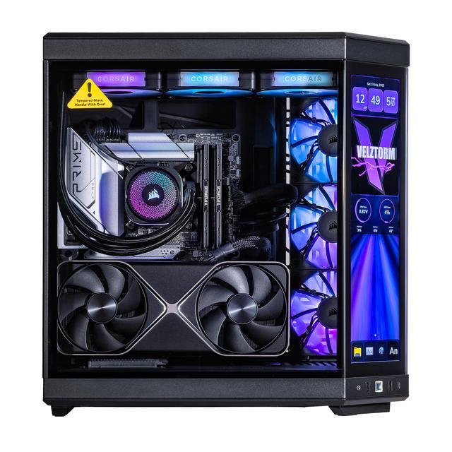 Velztorm LCD Black Praetix Custom Built Gaming Desktop PC (Intel I9-14900K GeForce RTX 5060 32GB DDR5 2TB PCIe SSD RGB Fans 360mm AIO 1000W PSU WiFi 6E Bluetooth 5.2 RJ-45 Win 11 Home)