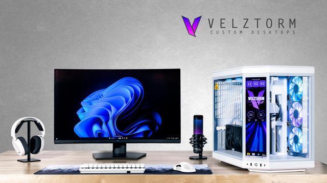 Velztorm LCD Praetix Custom Built Gaming Desktop PC (Intel I9-14900K GeForce RTX 5060 64GB DDR5 2TB PCIe SSD + 6TB HDD RGB Fans 360mm AIO 1000W PSU WiFi 6 Bluetooth 5.2 RJ-45 Win 11 Home)