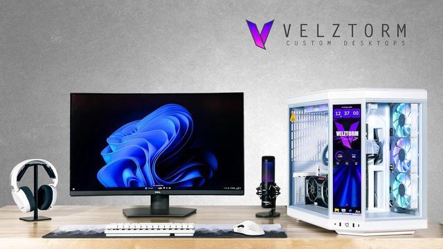 Velztorm LCD Praetix Custom Built Y70 Touch Gaming Desktop PC (Intel I9-14900K Radeon RX 9070 XT 32GB DDR5 2TB PCIe SSD RGB Fans 360mm AIO 1000W PSU WiFi 6 Bluetooth 5.2 RJ-45 Win 11 Pro)