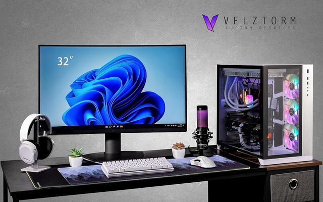 Velztorm Lux CTO Gaming Desktop PC Liquid-Cooled (AMD Ryzen 9 5950X 16-Core GeForce RTX 3050 8GB 16GB DDR4 1TB SATA SSD AC WiFi 360mm AIO RGB Fans 1000W PSU Win 10 Home)