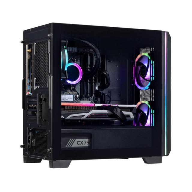 Velztorm Mini Pilum Custom Built Gaming Desktop PC (AMD Ryzen 7 5700X Radeon RX570 8G 64GB DDR4 2TB PCIe SSD + 6TB HDD 120mm AIO 750W PSU WiFi 4 RJ-45 HDMI Win 11 Pro)