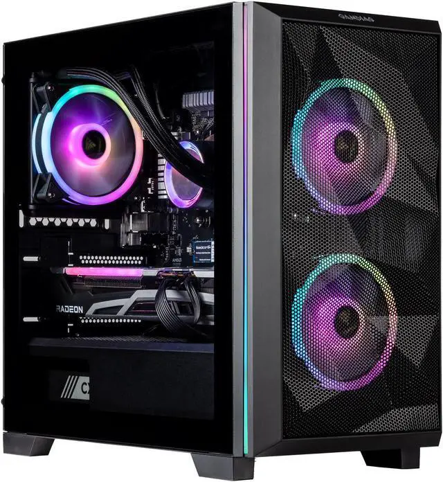 Velztorm Mini Pilum Custom Built Gaming Desktop PC (AMD Ryzen 7 5700X Radeon RX 9070 XT 64GB DDR4 2TB PCIe SSD + 6TB HDD 120mm AIO 750W PSU WiFi 4 RJ-45 HDMI Win 11 Home)