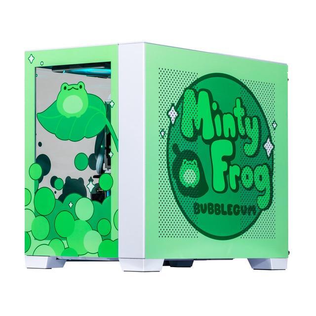 Velztorm Minty Frog Custom Built Gaming Desktop PC (AMD Ryzen 7 5700X AMD Radeon RX 9060 XT 32GB DDR4 2TB PCIe SSD RGB Fans 240mm AIO 850W PSU WiFi 5 Bluetooth 5.0 RJ-45 Win 11 Pro)