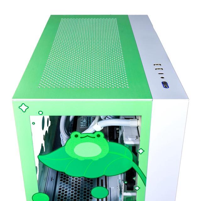 Velztorm Minty Frog Custom Built Gaming Desktop PC (AMD Ryzen 7 5700X AMD Radeon RX 9060 XT 32GB DDR4 2TB PCIe SSD RGB Fans 240mm AIO 850W PSU WiFi 5 Bluetooth 5.0 RJ-45 Win 11 Pro)