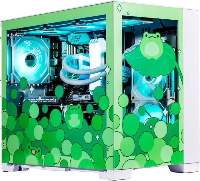 Velztorm Minty Frog Custom Built Gaming Desktop PC (AMD Ryzen 7 5700X GeForce RTX 5070 16GB DDR4 1TB PCIe SSD + 2TB HDD RGB Fans 240mm AIO 850W PSU WiFi 5 Bluetooth 5.0 RJ-45 Win 11 Pro)