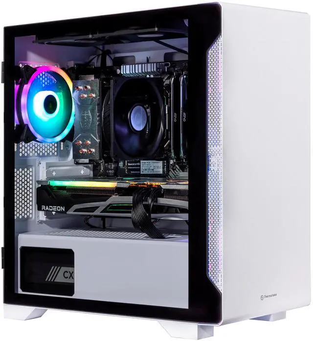 Velztorm Nix Gaming Desktop PC (AMD Ryzen 5 5600X AMD Radeon RX 9060 XT 32GB DDR4 2TB PCIe SSD + 2TB HDD 750W PSU RJ-45 HDMI Win 11 Home)