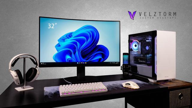 Velztorm Nix Gaming Desktop PC (AMD Ryzen 5 5600X GeForce RTX 5070 Ti 64GB DDR4 8TB PCIe SSD 750W PSU RJ-45 HDMI Win 11 Pro)