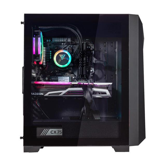 Velztorm Pilum Gaming Desktop PC (AMD Ryzen 7 5700X AMD Radeon RX 9060 XT 64GB DDR4 2TB PCIe SSD + 6TB HDD 120mm AIO 750W PSU RJ-45 1 Display Port HDMI Win 11 Pro)