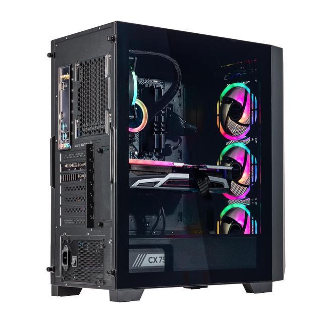Velztorm Pilum Gaming Desktop PC (AMD Ryzen 7 5700X AMD Radeon RX 9060 XT 64GB DDR4 2TB PCIe SSD + 6TB HDD 120mm AIO 750W PSU RJ-45 1 Display Port HDMI Win 11 Pro)