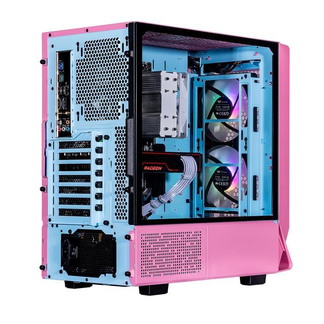 Velztorm Pink Fultix Gaming Desktop PC (AMD Ryzen 5-5500 AMD Radeon RX 9060 XT 32GB DDR4 2TB PCIe SSD RGB Fans 750W PSU WiFi 5 Bluetooth 5.0 RJ-45 1 Display Port HDMI Win 11 Pro)