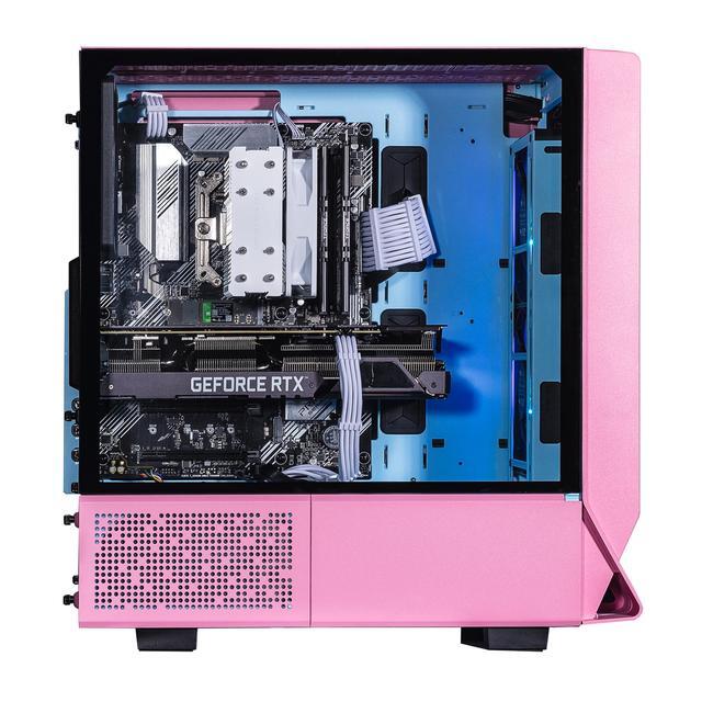 Velztorm Pink Fultix Gaming Desktop PC (AMD Ryzen 5-5500 GeForce RTX 5060 32GB DDR4 1TB PCIe SSD + 1TB HDD RGB Fans 750W PSU WiFi 5 Bluetooth 5.0 RJ-45 1 Display Port HDMI Win 11 Pro)
