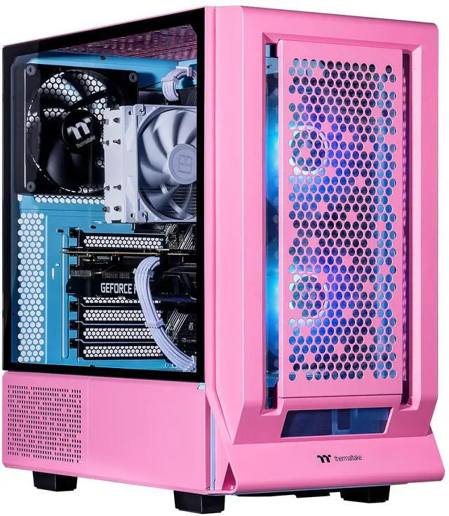Velztorm Pink Fultix Gaming Desktop PC (AMD Ryzen 5-5500 GeForce RTX 5060 32GB DDR4 1TB PCIe SSD + 1TB HDD RGB Fans 750W PSU WiFi 5 Bluetooth 5.0 RJ-45 1 Display Port HDMI Win 11 Pro)