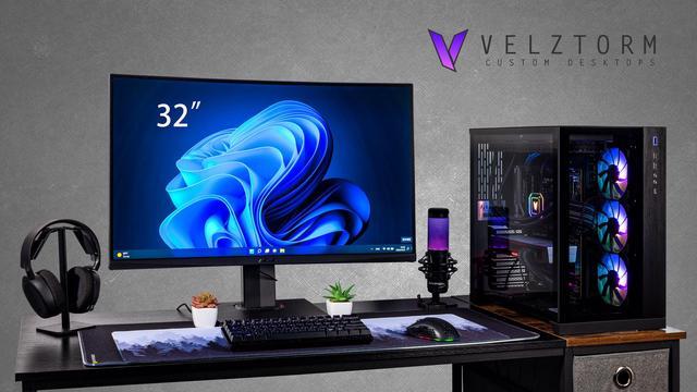 Velztorm Septex Custom Built Gaming Desktop PC (AMD Ryzen 7 7700X AMD Radeon RX 9060 XT 64GB DDR5 2TB PCIe SSD RGB Fans 360mm AIO 1000W PSU WiFi 6E Bluetooth 5.2 RJ-45 Win 11 Home)