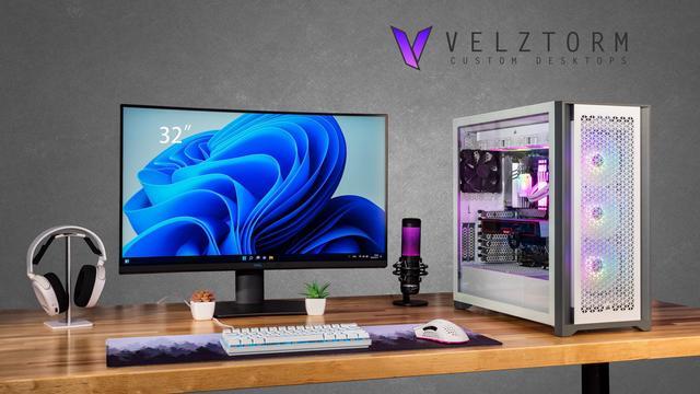 Velztorm White Aciex 13th Gen CTO Gaming Desktop (Intel I9-13900K 24-Core Radeon RX 6900 XT 16GB GDDR6 16GB DDR5 1TB PCIe SSD 360mmAIO RGB Fans 1000W PSU Win10H) VELZ0064
