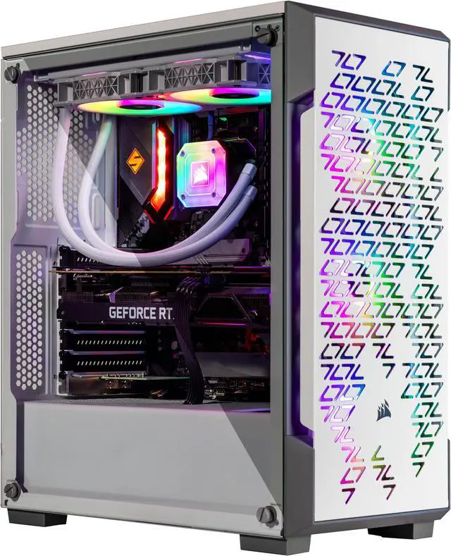 Velztorm White Ferrux Gaming Custom Desktop (AMD Ryzen 9 - 5900X 12-Core GeForce RTX 3050 16GB RAM 1TB PCIe SSD + 3TB HDD USB 3.2 HDMI Display Port Win 10 Home)
