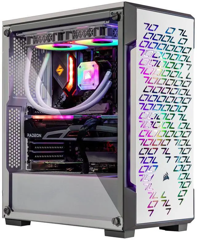 Velztorm White Ferrux Gaming Desktop PC (AMD Ryzen 9 - 5900X Radeon RX 9070 XT 64GB DDR4 2TB PCIe SSD + 6TB HDD 240mm AIO 750W PSU RJ-45 1 Display Port HDMI Win 11 Home)