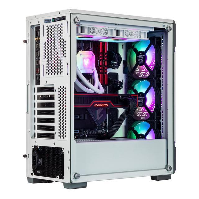 Velztorm White Ferrux II Custom Built Gaming Desktop PC (Intel I9-12900K Radeon RX 9070 XT 32GB DDR4 2TB PCIe SSD RGB Fans 240mm AIO 750W PSU WiFi 6 Bluetooth 5.1 RJ-45 Win 11 Home)