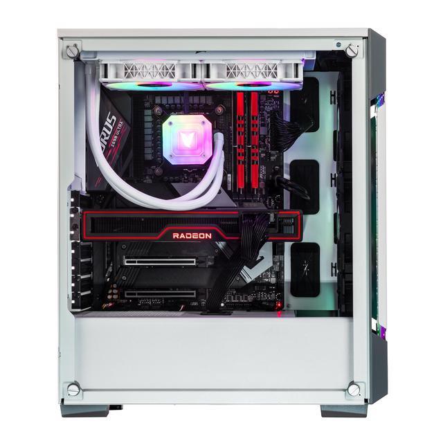 Velztorm White Ferrux II Custom Built Gaming Desktop PC (Intel I9-12900K Radeon RX 9070 XT 64GB DDR4 2TB PCIe SSD + 6TB HDD RGB Fans 240mm AIO 750W PSU WiFi 6 Bluetooth 5.1 RJ-45 Win 11 Pro)