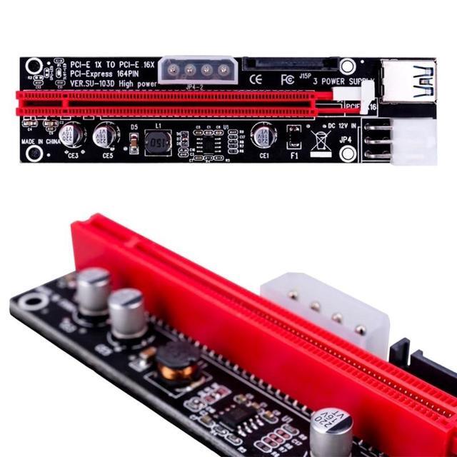 VER009X 1x To 16x PCI Express PCIE PCI-E Riser Card 009X Extender 60cm USB 3.0 Cable SATA To 6Pin 4Pin BTC Mining Miner
