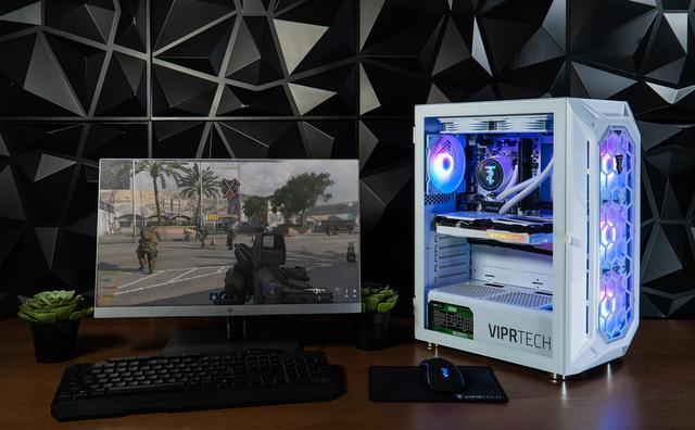 ViprTech Ghost 4.0 Liquid-Cooled PC - AMD Ryzen 7 3700X (4.4Ghz Turbo) RTX 4060 Ti 8GB 32GB DDR4 3200 1TB NVMe SSD VR-Ready Streaming RGB Windows 11 Gaming Desktop Computer White
