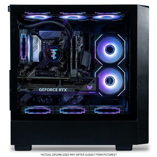 ViprTech Overlord 2.0 Liquid-Cooled Wood PC - AMD Ryzen 7 5700X (4.6Ghz Turbo) RTX 5070 12GB 32GB DDR4 3200 2TB NVMe SSD 800W Gold PSU VR-Ready WiFi BT Win 11 Gaming Desktop Computer Black