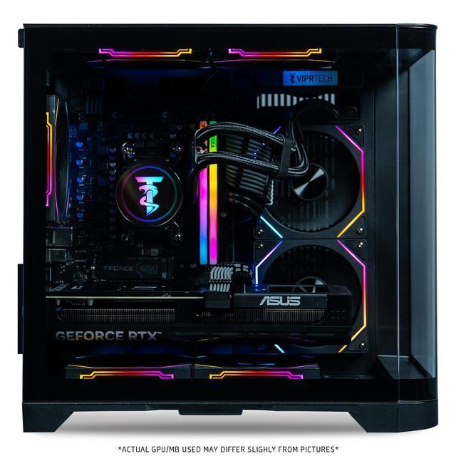 ViprTech Reaper 3.0 Liquid-Cooled PC - AMD Ryzen 7 8700F (5.0Ghz Turbo) RTX 4070 Super 12GB 32GB DDR5 6400 2TB NVMe SSD VR-Ready Streaming RGB Windows 11 Gaming Desktop Computer Black