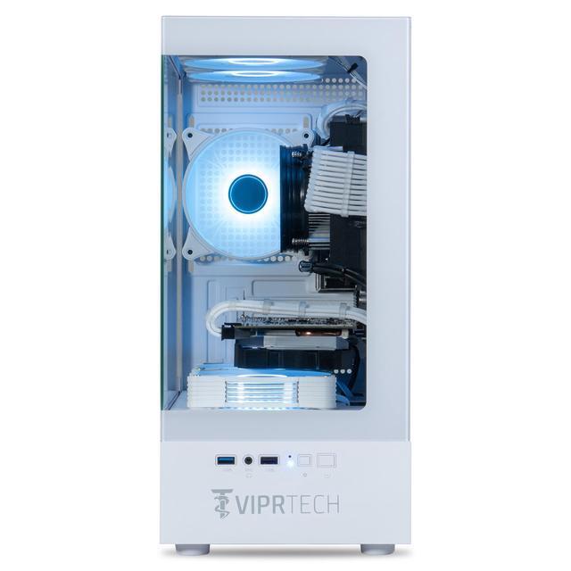 ViprTech Stryker 3.0 Liquid-Cooled PC - AMD Ryzen 7 (4.1GHz Turbo) RTX 3060 12GB 32GB DDR4 3200 1TB NVMe SSD WiFi BT Win 11 Pro RGB Gaming Desktop Computer Prebuilt White