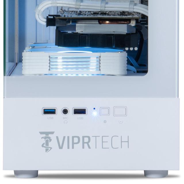 ViprTech Stryker 3.0 Liquid-Cooled PC - AMD Ryzen 7 (4.1GHz Turbo) RTX 3060 12GB 32GB DDR4 3200 1TB NVMe SSD WiFi BT Win 11 Pro RGB Gaming Desktop Computer Prebuilt White