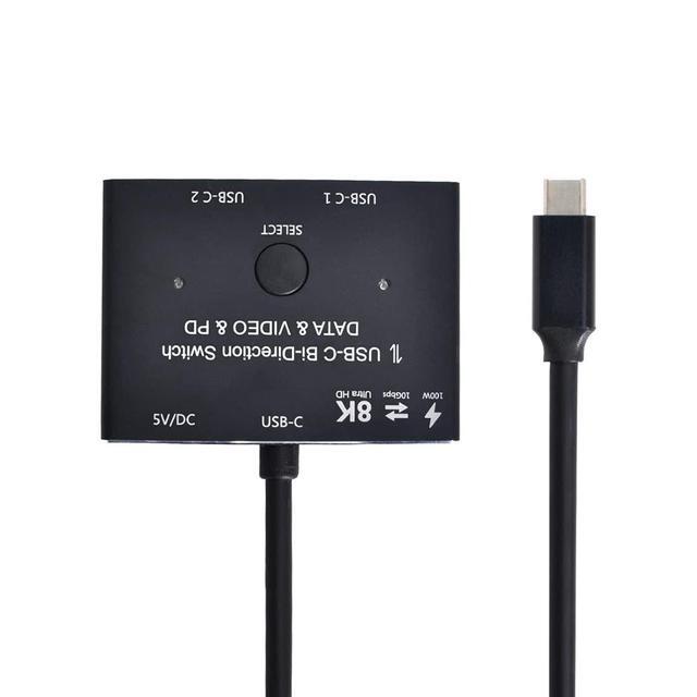 Vszerda PD 8K 30hz 100W 10Gbps USB-C Type-C Bi-Direction Switch MST 1 To 2 Hub Support Video Data