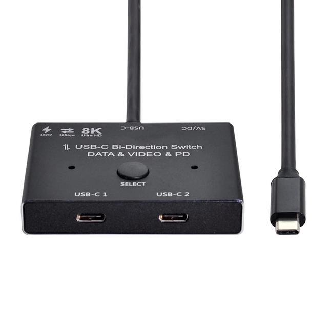 Vszerda PD 8K 30hz 100W 10Gbps USB-C Type-C Bi-Direction Switch MST 1 To 2 Hub Support Video Data