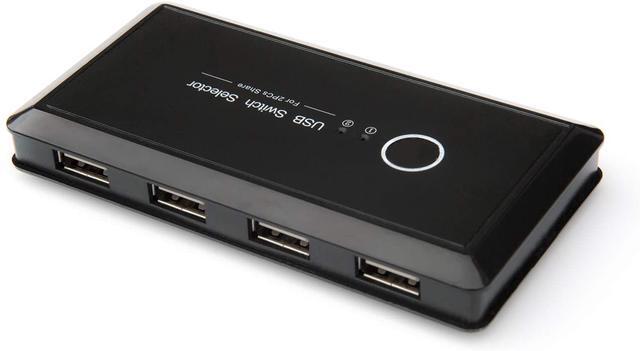 Wanmintek T05 USB 2.0 Switch Selector KVM Switch Sharing Box Selector 4Port Peripheral Switcher KM Adapter KVM Console Hub For Office PC Printer Mouse Keyboard