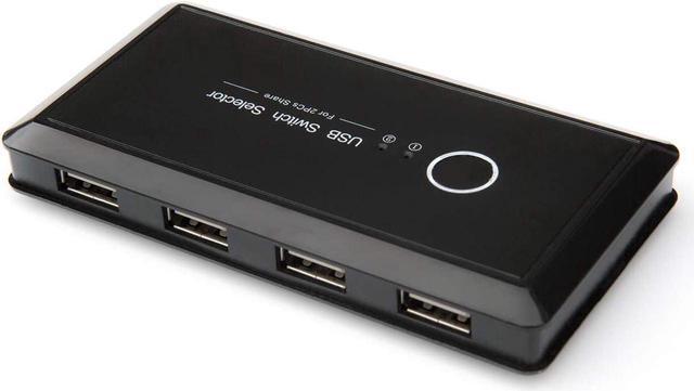 Wanmintek T05 USB 2.0 Switch Selector KVM Switch Sharing Box Selector 4Port Peripheral Switcher KM Adapter KVM Console Hub For Office PC Printer Mouse Keyboard