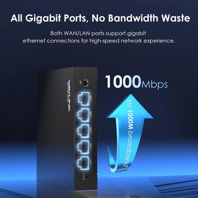 WAVLINK 5-Port Gigabit PoE Switch With AC Controller 4x LAN + 1 WAN 1000Mbps Supports IEEE 802.3AF/AT Auto-Discovery & Centralized AP Management For Home Hotel Office Farm