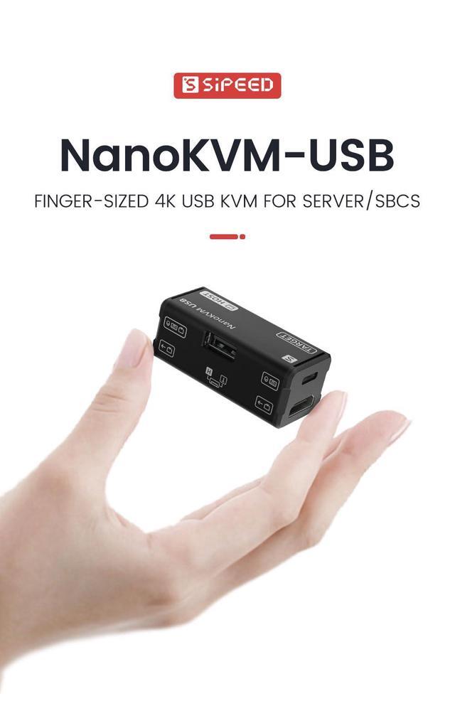 WayPonDEV NanoKVM-USB Operations Maintenance Server Tool Kit Multi-Device Collaboration 4K USB KVM For Server SBCs HDMI IN/Loop Out (Full Kit)