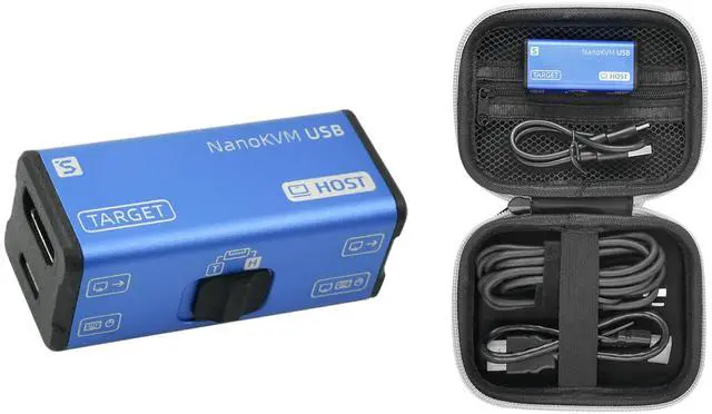 WayPonDEV NanoKVM-USB Operations Maintenance Server Tool Kit Multi-Device Collaboration 4K USB KVM for Server SBCs HDMI IN/Loop Out (Full Kit)