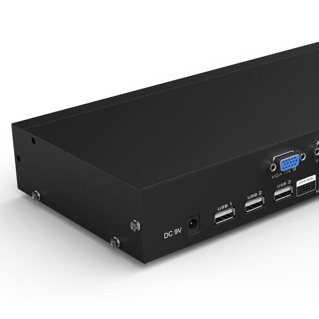 Weastlinks 8 Port KVM Switch VGA USB Manual Keypress With Wired Remote Extension Switcher PC Selector For 8 PC 1 Monitor MT-801UK