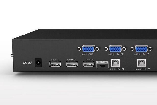 Weastlinks 8 Port KVM Switch VGA USB Manual Keypress With Wired Remote Extension Switcher PC Selector For 8 PC 1 Monitor MT-801UK