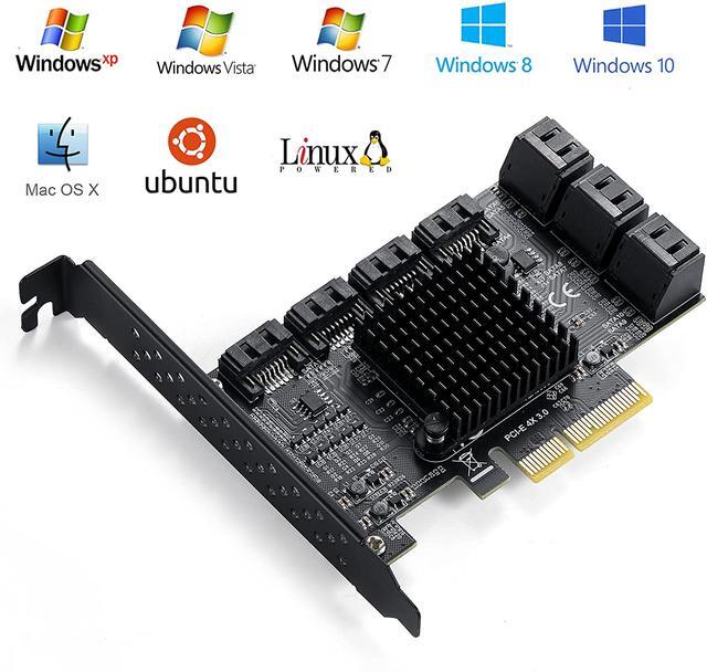 Weastlinks PCIe SATA Controller Card 10 Port With 10 SATA Cables And Low Profile Bracket - 6Gbps SATA 3.0 PCIe Card Support 10 Port SATA 3.0 Devices