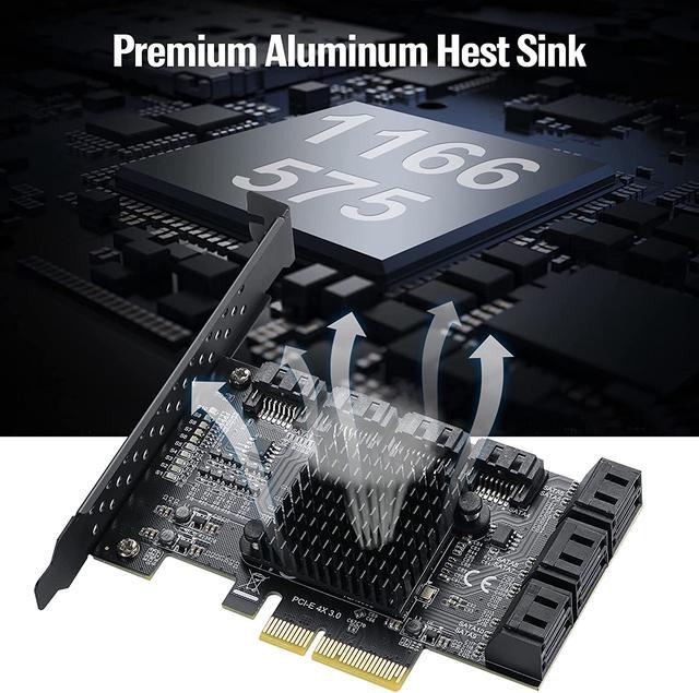 Weastlinks PCIe SATA Controller Card 10 Port With 10 SATA Cables And Low Profile Bracket - 6Gbps SATA 3.0 PCIe Card Support 10 Port SATA 3.0 Devices