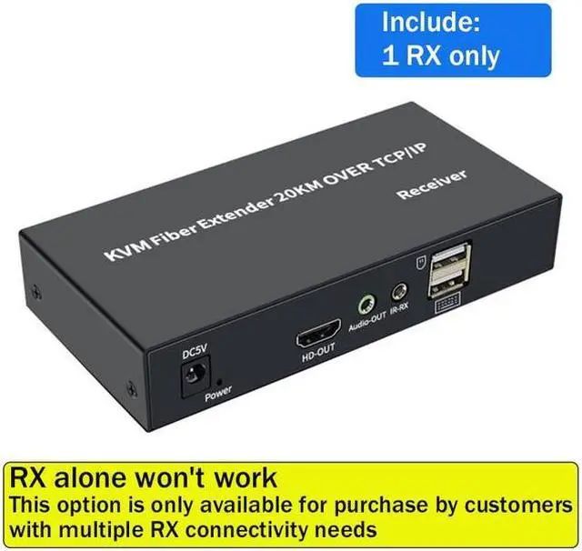 (with AU Plug)(1 RX only)20Km HDMI KVM Fiber Extender over SC Fiber Optical Cable HDMI USB to Fiber Extender Transceiver Transmit Support Mouse Keyboard