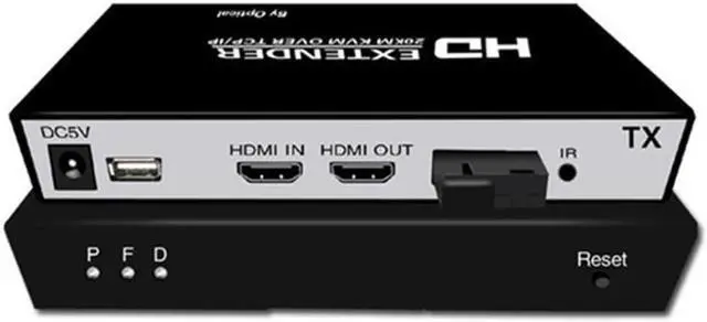 (With AU Plug)(Without KVM)20Km HDMI Fiber KVM Extender over SC Fiber Optical Cable HDMI Fiber Optical Extender Transceiver with Loop-out for PC Loptop DVR