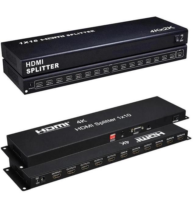 (With UK Plug)(1 In 16 Out)4K 1x10 HDMI Splitter 1 In 16 Out HDMI Video Distributor Splitter 1x16 Amplifier 1080P 60Hz TV Duplicator For PC TV Monitor Mall