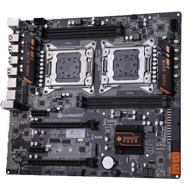 X79 4D Dual CPU Motherboard For Intel X79 LGA 2011 E5 DDR3 1333 1600 1866MHz 128GB PCI-E SATA3 USB3.0 E-ATX