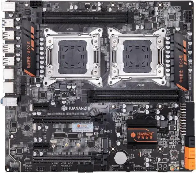 X79 4D Dual CPU Motherboard for Intel X79 LGA 2011 E5 DDR3 1333 1600 1866MHz 128GB PCI-E SATA3 USB3.0 E-ATX
