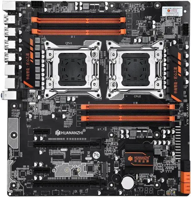 X79 Dual Motherboard 8D Dual CPU LGA 2011 Xeon E5 DDR3 1333/1600/1866MHz 256GB M.2 NVME SATA3 USB3.0 E-ATX