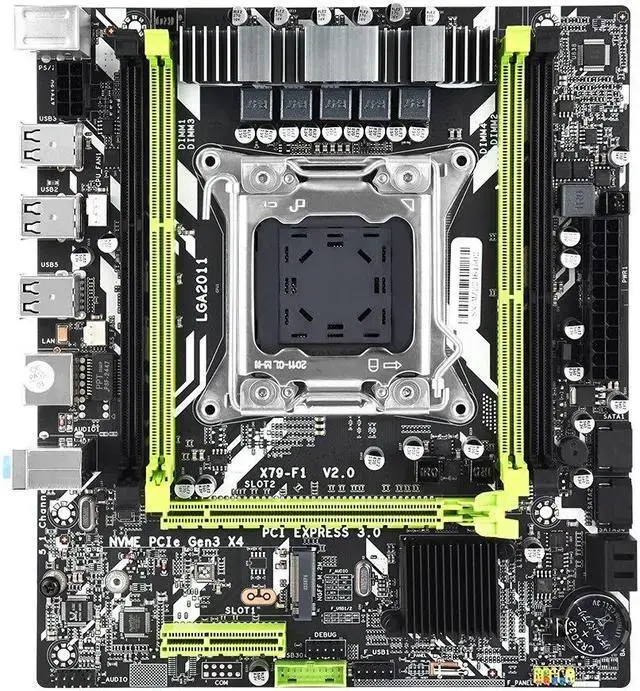 X79 Motherboard Combo Set X79 F1 LGA2011 with E5 2620 V2 16GB DDR3 RAM Support NVME M.2 SSD Server Kit