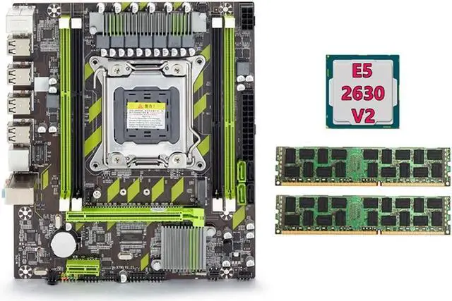 X79 Motherboard+E5 2630 V2 CPU+2X8GB DDR3 1600Mhz REG ECC RAM Memory Set LGA 2011 M.2 NVME Motherboard