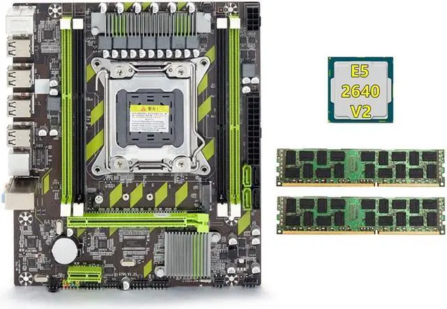 X79 Motherboard+E5 2640 V2 CPU+2X8GB DDR3 1600Mhz REG ECC RAM Memory Set LGA 2011 M.2 NVME Motherboard