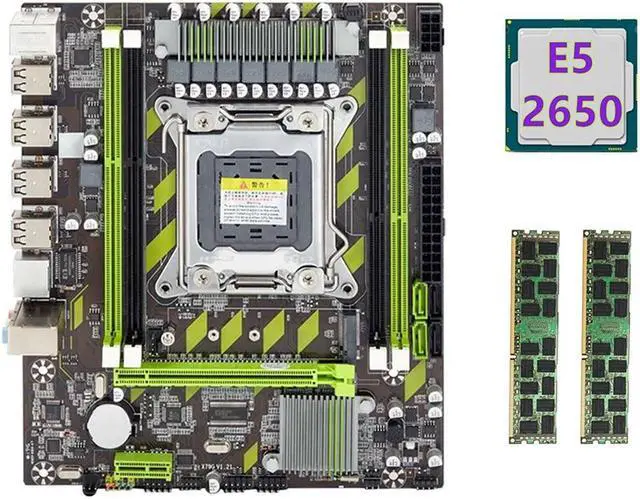 X79 Motherboard+E5 2650 CPU+2X8GB DDR3 1600Mhz REG ECC RAM Memory Set LGA 2011 M.2 NVME Motherboard